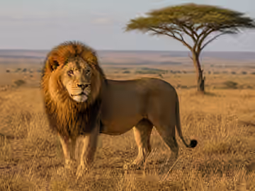 Le&oacute;n en la sabana